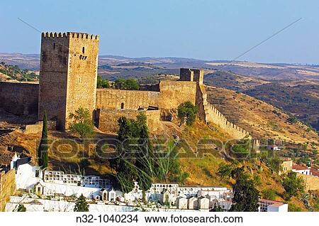 Mertola Castle, Baixo Alentejo, Portugal View Large Photo Image Picture - Mertola Castle, Baixo Alentejo, Portugal. Fotosearch