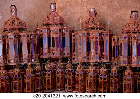 Metal Lanterns for sale in the street of the Medina, Marrakech, Morocco, North Africa. View Large Photo Image Stock Image - Metal Lanterns for sale in the street of the Medina, Marrakech, Morocco, North Africa.. Fotosearch