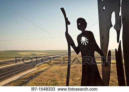 Metal sculpture near highway along the Camino de Santiago View Large Photo Image Stock Image - Metal sculpture near highway along the Camino de Santiago. Fotosearch