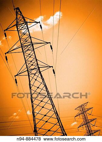 Stock Photo - Metal tower transmission and supply of electricity.. Fotosearch