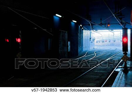 Metro Ligero rails and red traffic light. Madrid, Spain. View Large Photo Image Stock Image - Metro Ligero rails and red traffic light. Madrid, Spain.. Fotosearch