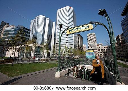 Metro station sign from Paris, Victoria Square, Montreal, Quebec, Canada View Large Photo Image Stock Photo - Metro station sign from Paris, Victoria Square, Montreal, Quebec, Canada. Fotosearch