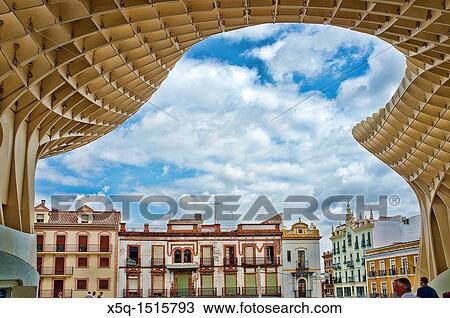 Stock Image - Metropol Parasol building, Seville, Spain. Fotosearch