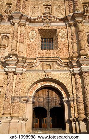 Mexico, Chiapas, San Cristobal de las Casas, Temple of Santo Domingo de Guzman, founded in 1547, baroque facade. View Large Photo Image Stock Photo - Mexico, Chiapas, San Cristobal de las Casas, Temple of Santo Domingo de Guzman, founded in 1547, baroque facade.. Fotosearch