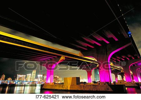 Miami skyline seen from underneath MacArthur Causeway, Florida, USA View Large Photo Image Stock Image - Miami skyline seen from underneath MacArthur Causeway, Florida, USA. Fotosearch