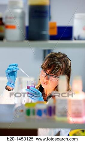 Stock Photography - Microencapsulation and chemical preparation laboratory, Technology Research Center, Tecnalia Construction, CIDEMCO-Tecnalia Research & Innovation, development of new products and innovative solutions through research and innovation. Fotosearch