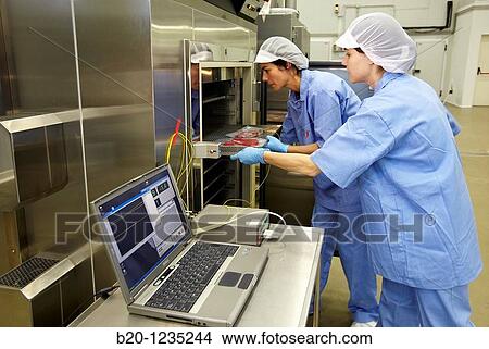 Picture - Microwave technology for food processing: pasteurization, thawing, cooking and dehydration, AZTI-Tecnalia Marine and Food Research Center pilot plant, Derio, Bizkaia, Euskadi, Spain. Fotosearch