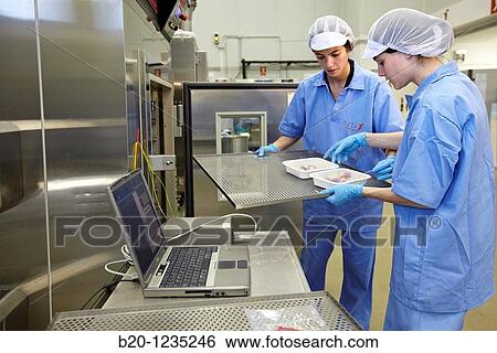 Stock Photograph - Microwave technology for food processing: pasteurization, thawing, cooking and dehydration, AZTI-Tecnalia Marine and Food Research Center pilot plant, Derio, Bizkaia, Euskadi, Spain. Fotosearch