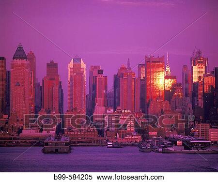 Mid-town skyline, Manhattan, New York, USA. View Large Photo Image Stock Photography - Mid-town skyline, Manhattan, New York, USA.. Fotosearch