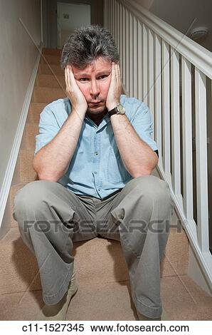 middle aged man feeling depressed View Large Photo Image Stock Photography - middle aged man feeling depressed. Fotosearch