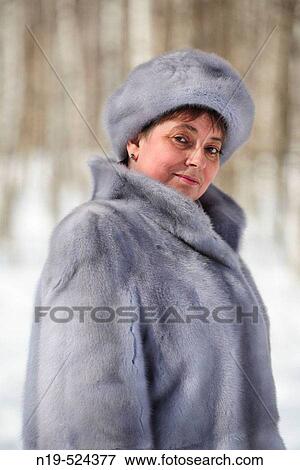 Middle aged woman in fur at winter, Russia View Large Photo Image Stock Photo - Middle aged woman in fur at winter, Russia. Fotosearch
