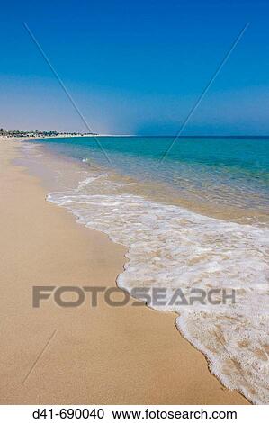 Stock Image - Middle east, Qatar, Sealine Beach Resort beach vertical. Fotosearch