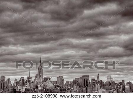 midtown skyline with clouds. View Large Photo Image Stock Photo - midtown skyline with clouds.. Fotosearch