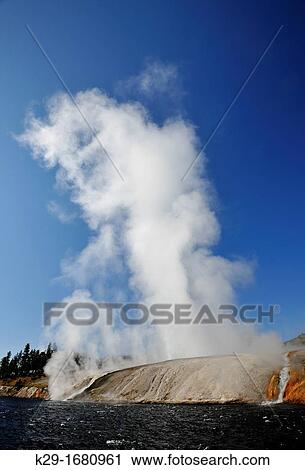 Midway Geyser Basin- Excelsior Geyser and Firehole River, Yellowstone NP, Wyoming, USA View Large Photo Image Stock Image - Midway Geyser Basin- Excelsior Geyser and Firehole River, Yellowstone NP, Wyoming, USA. Fotosearch