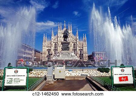 Milano, Duomo square, cathedral View Large Photo Image Stock Image - Milano, Duomo square, cathedral. Fotosearch