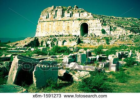 Stock Image - Miletus ancient greek city ruins Aydin province Western coast of Anatolia Turkey. Fotosearch