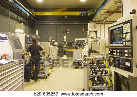 Stock Photo - Milling machines, Talleres MYL. Spindle manufacturing and repairing. Mendaro. Gipuzkoa, Euskadi, Spain. Fotosearch