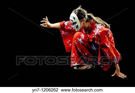 Mime artist in kimono and mask View Large Photo Image Stock Image - Mime artist in kimono and mask. Fotosearch