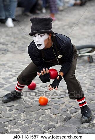 Mime juggling View Large Photo Image Stock Photo - Mime juggling. Fotosearch