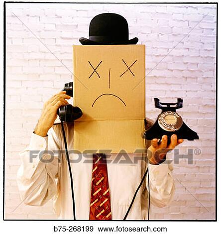 Mime phoning View Large Photo Image Stock Photo - Mime phoning. Fotosearch