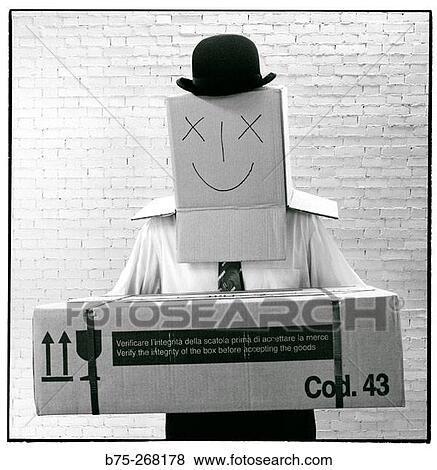 Mime with a present View Large Photo Image Stock Photo - Mime with a present. Fotosearch