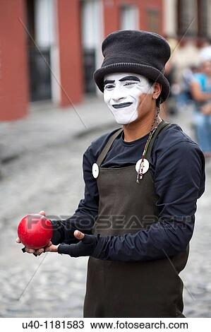Mime with ball View Large Photo Image Stock Image - Mime with ball. Fotosearch