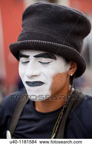 Mime with eyes closed View Large Photo Image Picture - Mime with eyes closed. Fotosearch