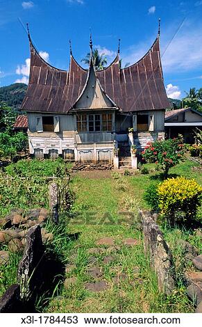 Minangkabau typical house Sumatra Indonesia View Large Photo Image Stock Image - Minangkabau typical house Sumatra Indonesia. Fotosearch