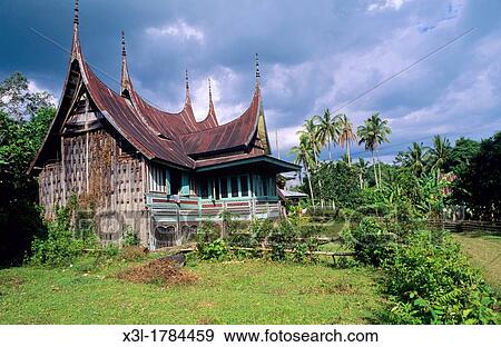 Minangkabau typical house Sumatra Indonesia View Large Photo Image Stock Photo - Minangkabau typical house Sumatra Indonesia. Fotosearch