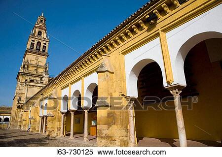 Stock Photography - Minaret tower of Great Mosque from Patio de los Naranjos, Cordoba. Andalusia, Spain. Fotosearch