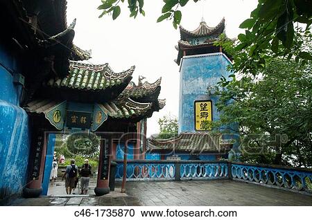 Mingshan, Blue Temple, Fengdu Ghost City, Fengdu, Sichuan Province, Yangtze River, China. View Large Photo Image Stock Image - Mingshan, Blue Temple, Fengdu Ghost City, Fengdu, Sichuan Province, Yangtze River, China.. Fotosearch
