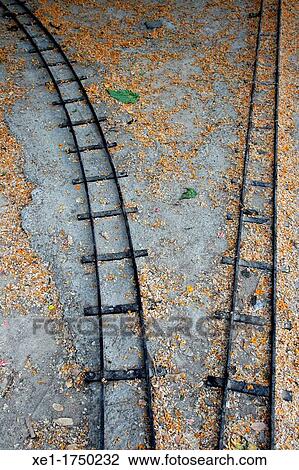 Stock Image - miniature train tracks, Vilanova i la Geltru, Catalonia, Spain. Fotosearch