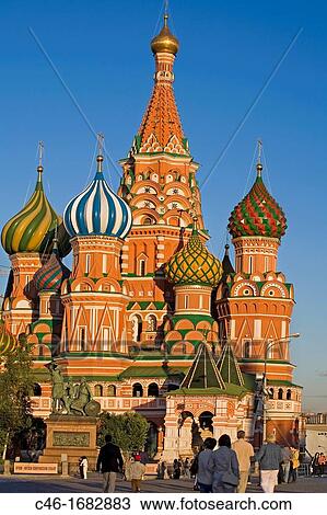 Minin and Pozharsky Monument with St Basils Cathedral, Red Square, Moscow, Russia. View Large Photo Image Stock Image - Minin and Pozharsky Monument with St Basils Cathedral, Red Square, Moscow, Russia.. Fotosearch