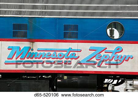 Stock Photograph - Minnesota Zephyr 1940's Era Dining & Sightseeing Train. Stillwater. St. Croix River Valley. Minnesota. USA.. Fotosearch