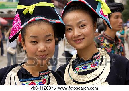 Minority Hill Tribe Girls, Yangshuo, China View Large Photo Image Stock Photography - Minority Hill Tribe Girls, Yangshuo, China. Fotosearch