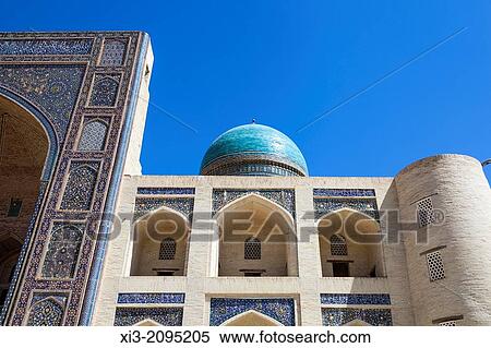 Mir I Arab Madrasah, Poi Kalon, Bukhara, Uzbekistan. View Large Photo Image Stock Photography - Mir I Arab Madrasah, Poi Kalon, Bukhara, Uzbekistan.. Fotosearch