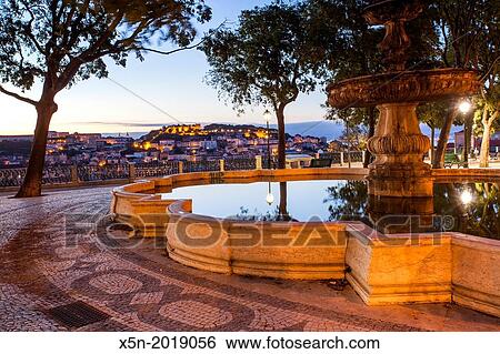 Stock Photograph - Miradouro de Sao Pedro de Alcantara, Lisbon, Portugal, Europe.. Fotosearch