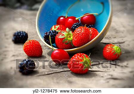 mixed fresh summer fruits - strawberry, blackberry, cherry View Large Photo Image Stock Photography - mixed fresh summer fruits - strawberry, blackberry, cherry. Fotosearch