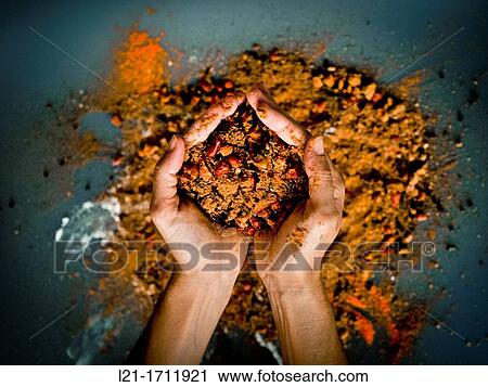 Mixed spices inside two hands. View Large Photo Image Stock Image - Mixed spices inside two hands.. Fotosearch