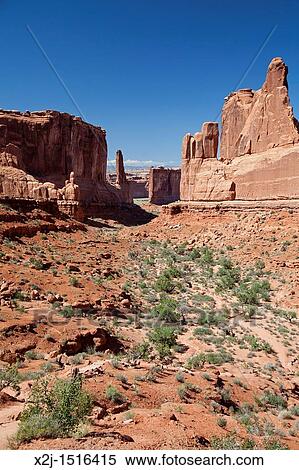 Moab, Utah -? Park Avenue? in Arches National Park View Large Photo Image Stock Photography - Moab, Utah -? Park Avenue? in Arches National Park. Fotosearch