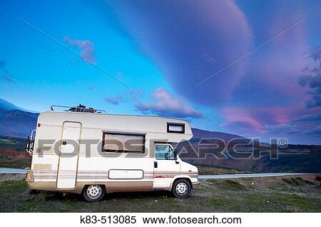 Stock Photography - Mobile home in Gredos.? vila province, Castilla-Le? n, Spain. Fotosearch