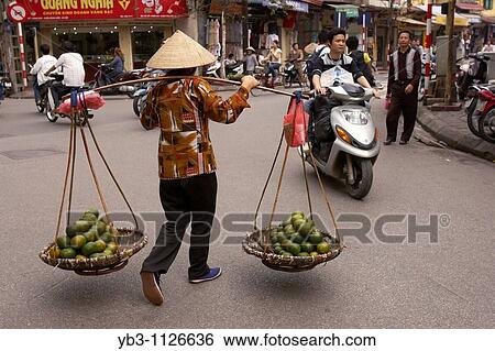 Stock Photograph - Mobile Street Vendor, Hanoi, Vietnam. Fotosearch