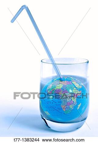 Model of planet Earth in Cold drink Glass, Concept View Large Photo Image Picture - Model of planet Earth in Cold drink Glass, Concept. Fotosearch