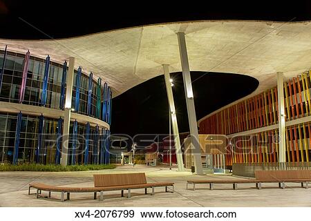 Modern architecture of pavilions in Expozaragoza area in the night, Saragossa, Arag? n, Spain. View Large Photo Image Stock Photo - Modern architecture of pavilions in Expozaragoza area in the night, Saragossa, Arag? n, Spain.. Fotosearch