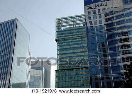 Stock Photo - Modern buildings in area of??Parque Arauco in Santiago Chile. Fotosearch