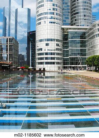 Stock Image - Modern office building in La Defense, Paris, Francce. Fotosearch