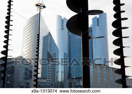 Picture - Modern Offices and Art in the Defense Business District of Paris, France. Fotosearch