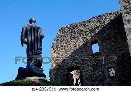 Stock Photography - Modern sculpture at the castle Klenova. Fotosearch