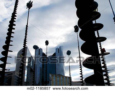 Stock Photo - Modern sculpture in La Defense, the biggest zone of business in Paris, France. Fotosearch