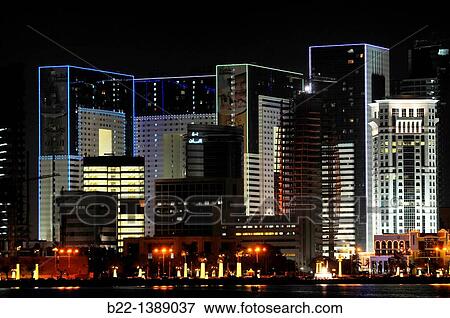 Modern towers, Doha, capital of the Emirate of Qatar, Arabian Peninsula, Persian Gulf, Middle East. View Large Photo Image Stock Photo - Modern towers, Doha, capital of the Emirate of Qatar, Arabian Peninsula, Persian Gulf, Middle East.. Fotosearch